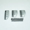 Aluminium alloy manual transmission car pedal set showing brake, accelerator and clutch pedals with SPC design pattern