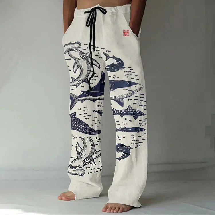 Casual straight-leg loose drawstring trousers in sizes S to 4XL, colour options KU 140 to KU 147 Style