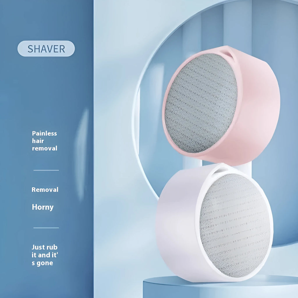 Plastic 2-in-1 nano glass epilator and foot skin remover device on a white background.