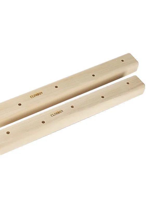 Wooden hangboard fingerboard set showing three boards in different lengths for grip strength training