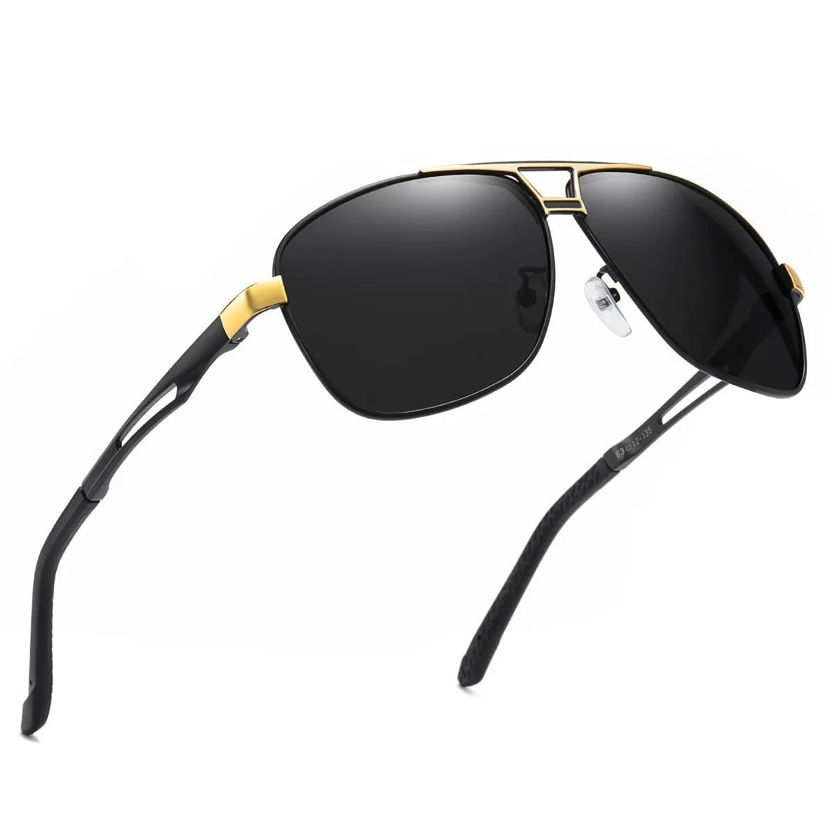 Men's orange red aviator sunglasses with polarised lenses and a metal frame.