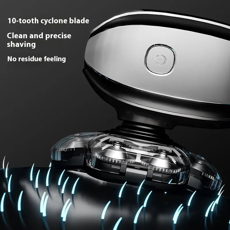 Black 6-in-1 rechargeable hair clippers shaver kit with multiple attachments on USB charging cable