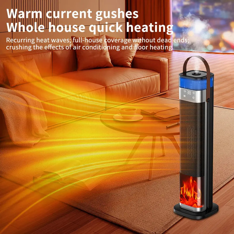 Tall vertical tower heater with remote control for 21-30 square metre rooms