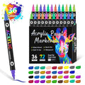 Double-headed acrylic marker pens with chisel and fine tips in various opaque colours