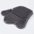 Blue silicone bath massage mat measuring 31cm by 32cm with textured surface