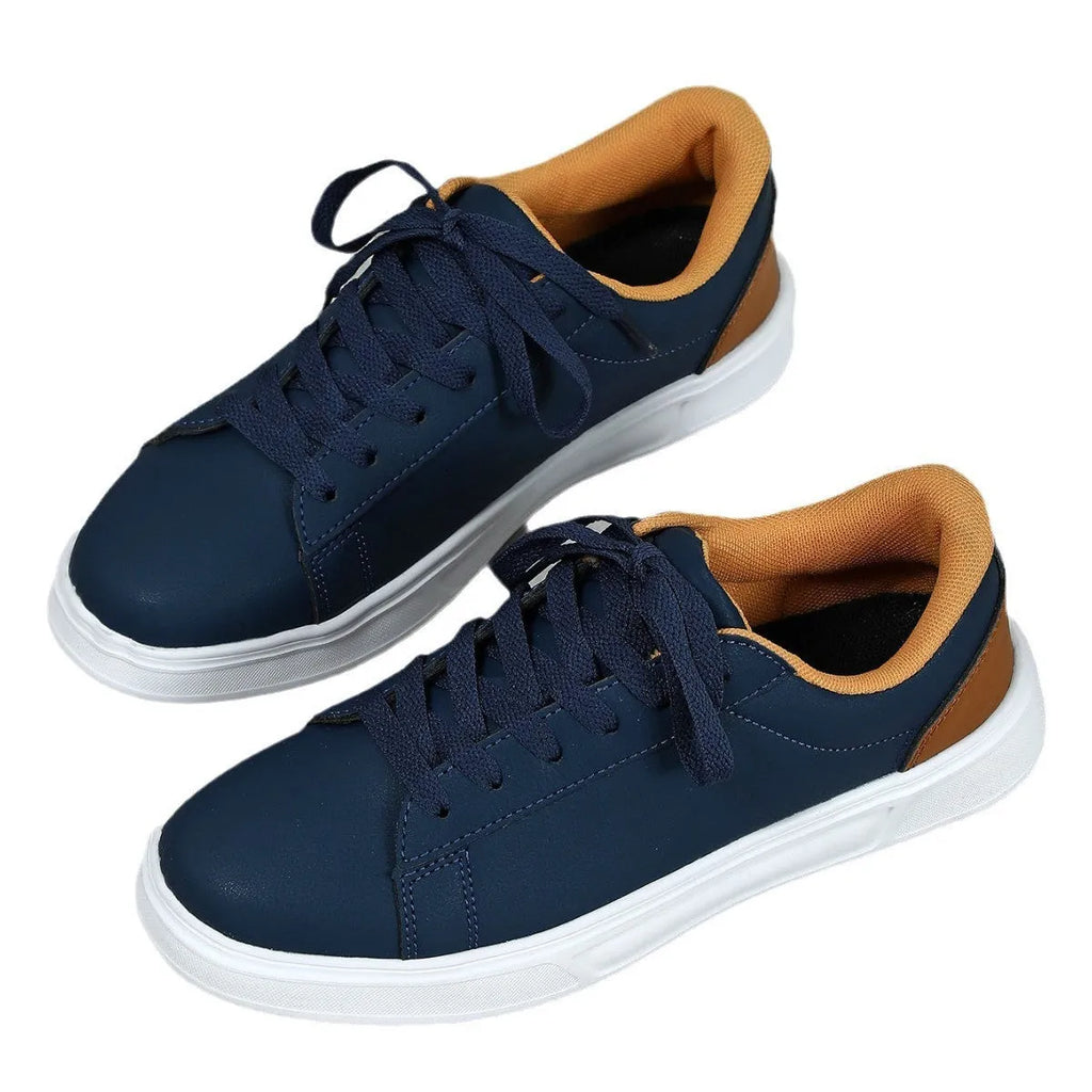 Platform skateboard sneakers with mid-heel, artificial PU upper and round toe in multiple colour options