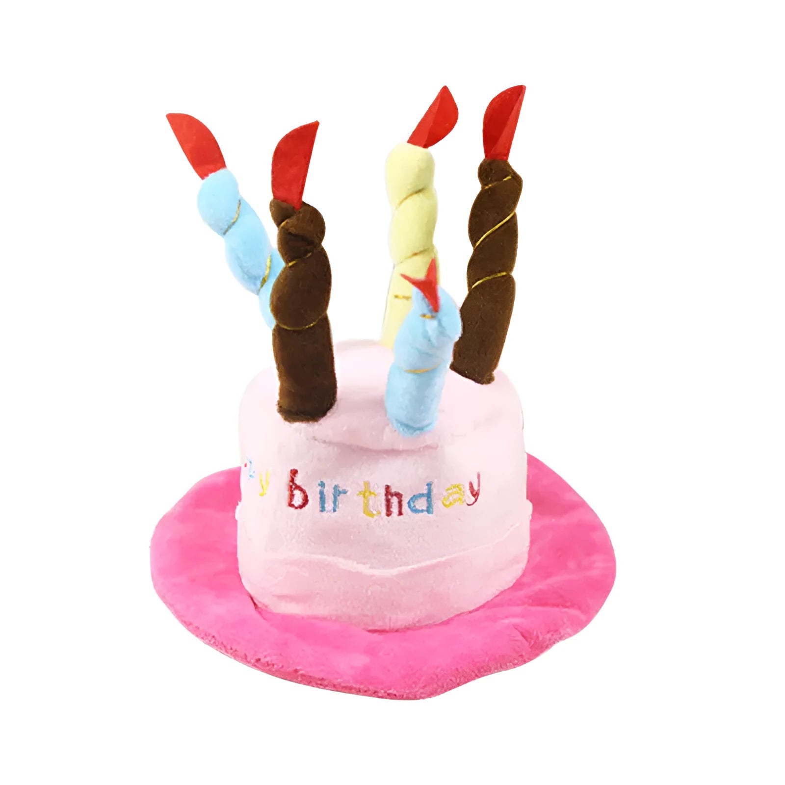Blue dog birthday party hat for toy breeds measuring 21cm wide by 15cm deep