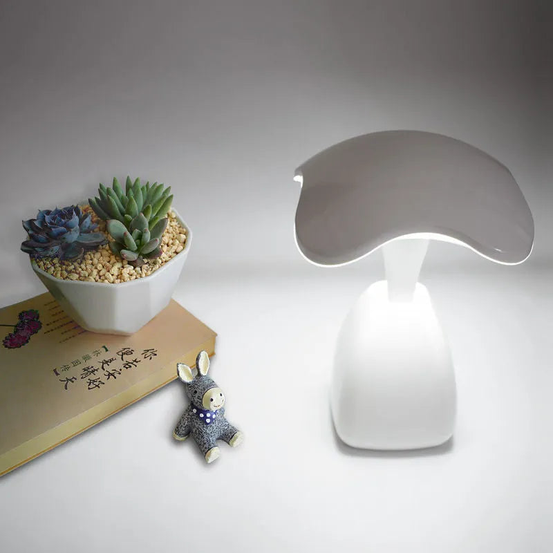 White modern LED desk lamp with eye protection technology and touch control switch