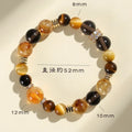 Natural yellow tower crystal string beads bracelet with 10mm Jinba large beads