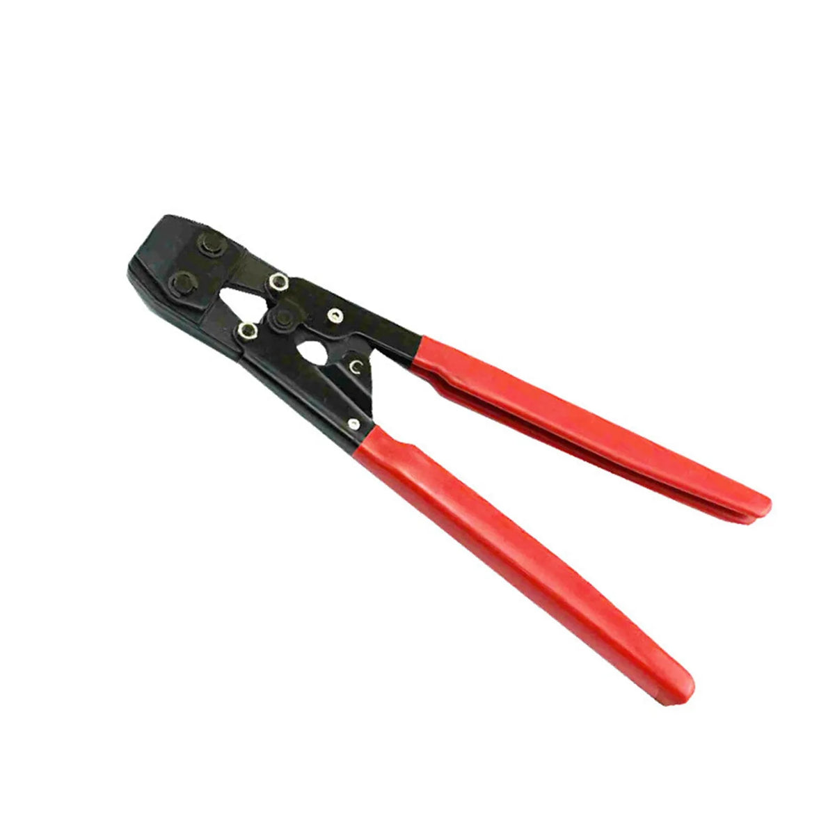 Red cloth PEX single ear metal clamp set with carbon steel cutting edge