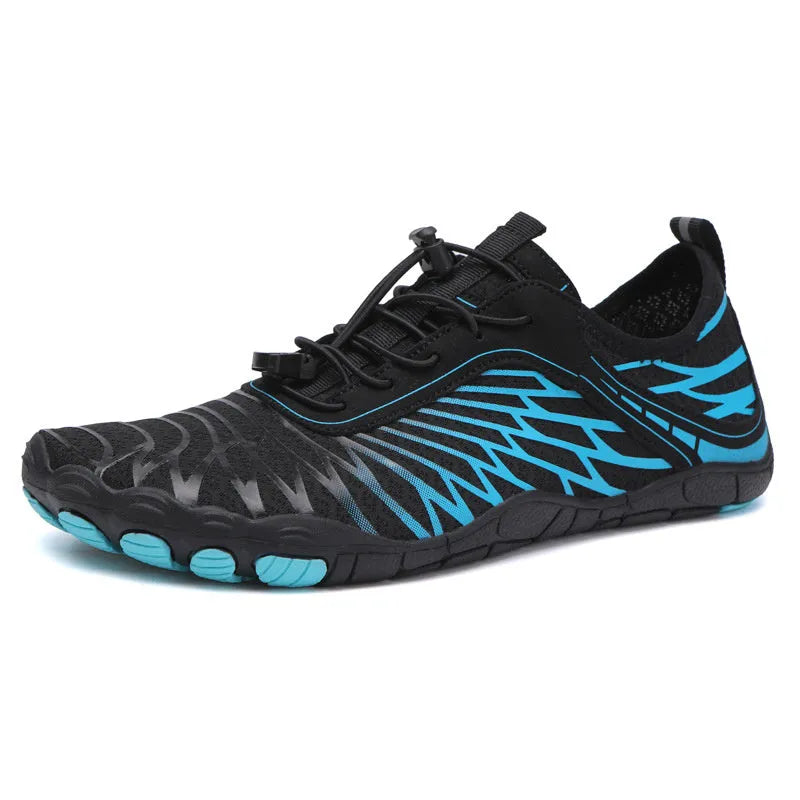 Outdoor casual lace-up shoes with non-slip rubber sole and breathable gauze lining in multiple colour options