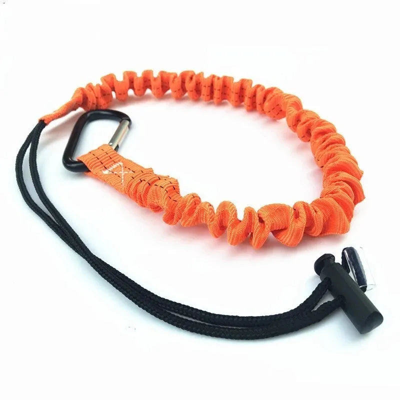 Orange fishing rod safety rope measuring 90cm with 10kg load capacity