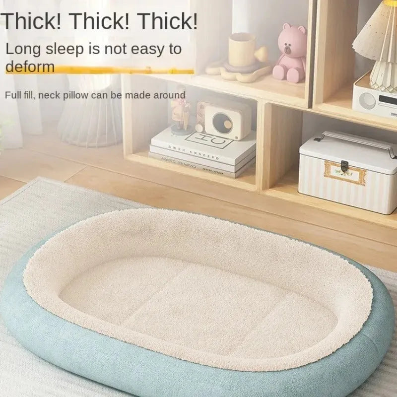 Outdoor dog kennel with removable cushion in grey colour, sized for a medium dog.