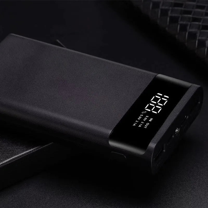 Digital display power bank DIY kit with plastic shell and multiple USB ports