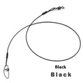 Set of ten green anti-bite steel wire fishing leaders with double buckle pins, each 54cm long.
