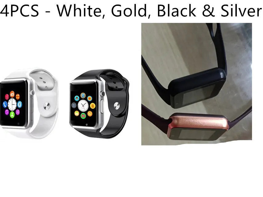 A1 smart watch with GSM SIM card phone function on wrist showing 1.54-inch display