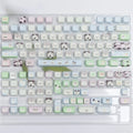 PBT sublimation keyboard key cap set with colourful puppy designs on every key