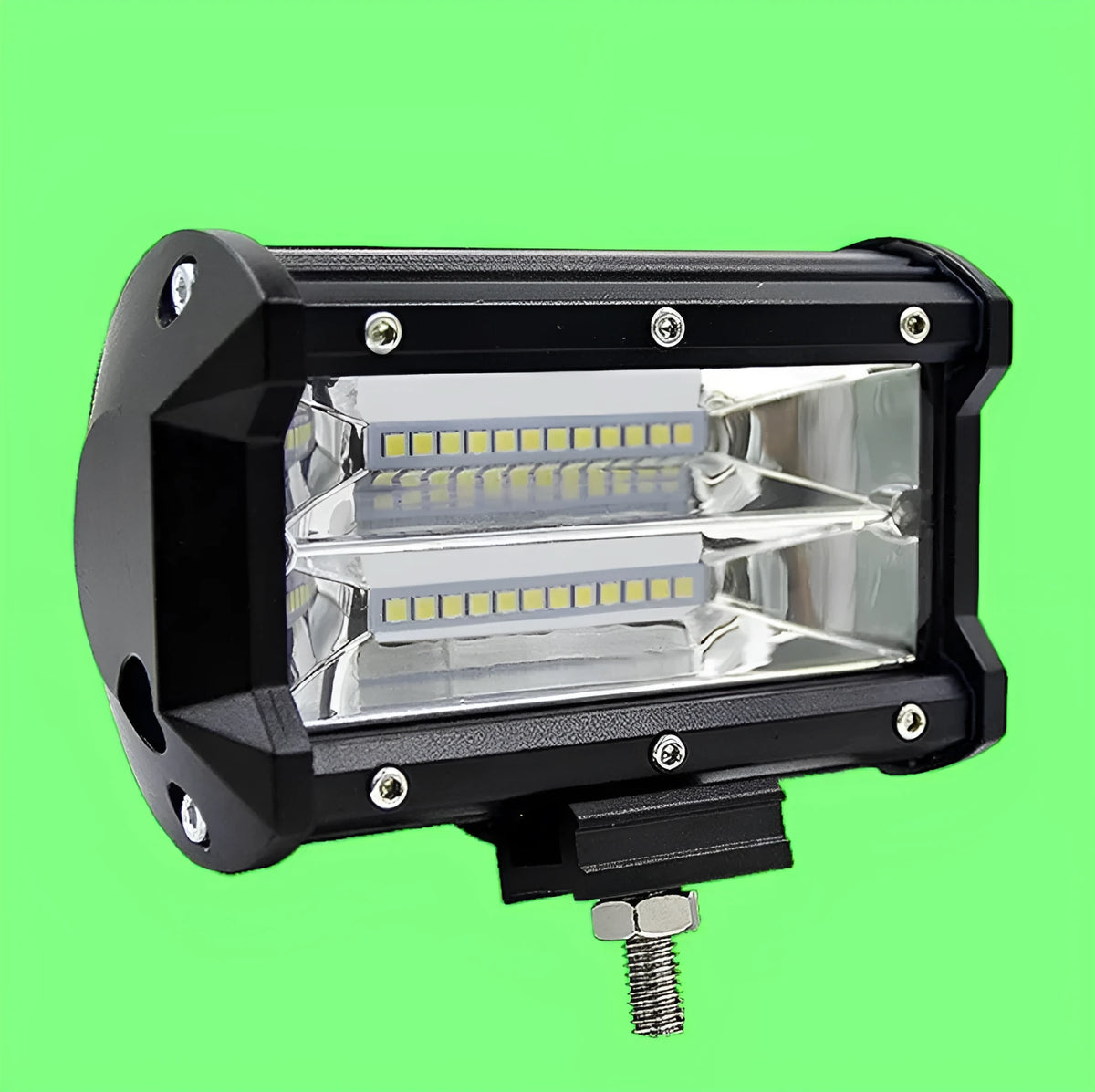 Black 5-inch LED work light with aluminium alloy housing and bracket mount for off-road vehicles