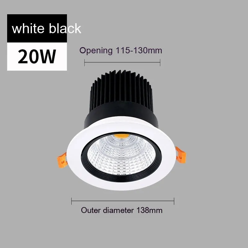 LED anti-glare ceiling spotlight with aluminium construction and three colour temperature options
