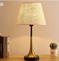 Retro alloy bedside lamp with dimmable LED lights in brown button and speaker style options