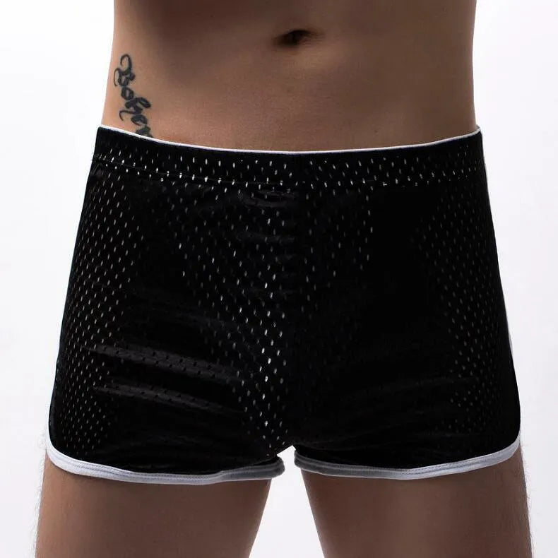 Men's cotton blend boxer shorts in mid-waist design, shown in multiple colours.