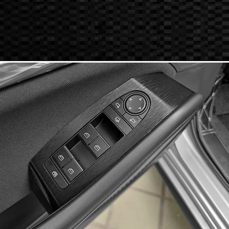Pre-cut matte black vinyl sticker kit for Audi Volkswagen Seat interior centre console and dashboard