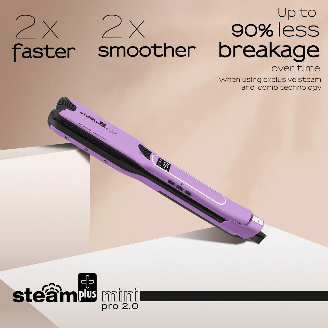Mini steam splint spray hair straightener in three colour options for curling and straightening