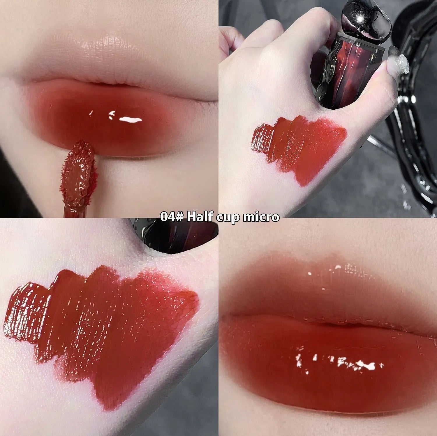 Glacier Lava Lip Lacquer tube with mirror, shown in one of seven colour options.