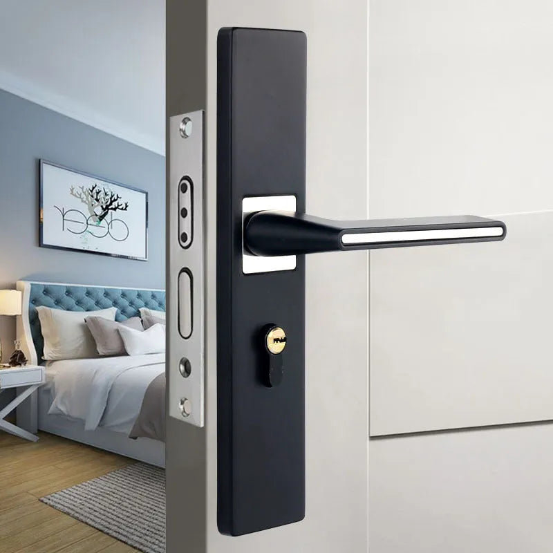 Aluminium alloy split magnetic door lock handle for timber doors with multiple style options