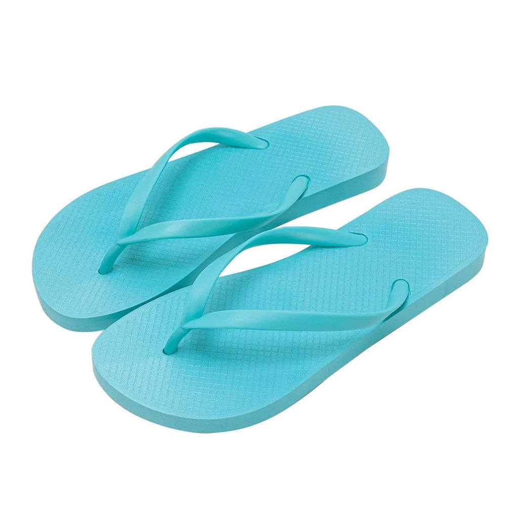 Foldable flat slippers with a non-slip PVC sole and hollow-out design in orange, purple, black, and white.