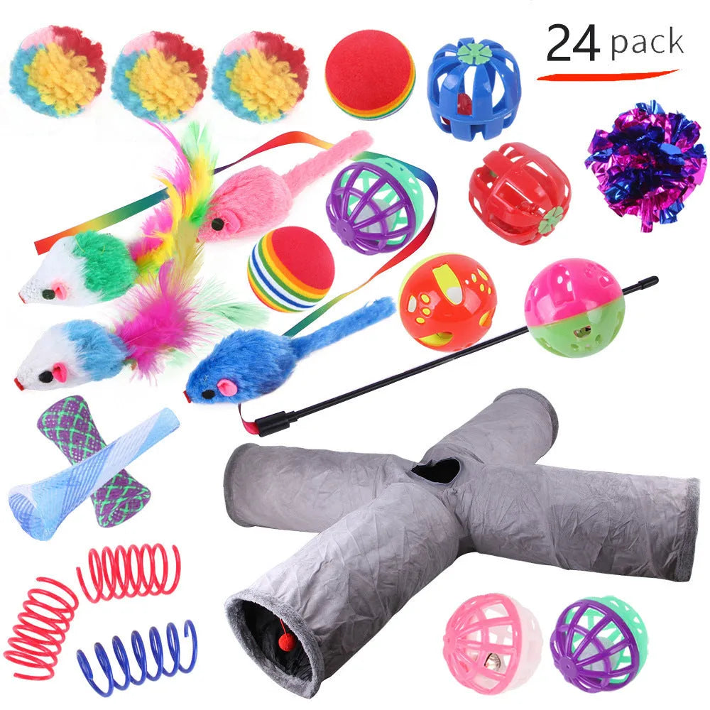 Plastic cat channel tunnel toy in various colours for indoor pet play