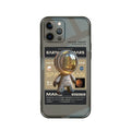 Black Niche Trendy Brand TPU soft phone case for iPhone with Mars Ticket graphic design pattern.