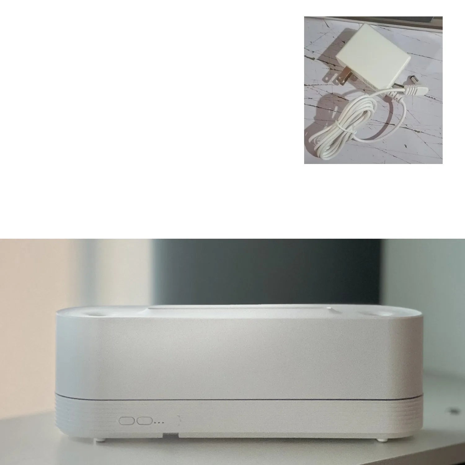 Black ultrasonic aroma diffuser with LED flame light effect emitting cool mist
