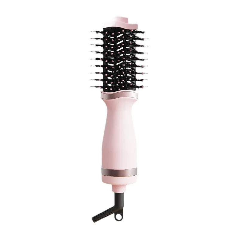 Pink multifunctional hair dryer with integrated hair curling comb attachment, model YZM-8015