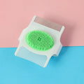 Blue and green multifunctional pet comb dog grooming tool with floating hair removal, massage and flea removal functions