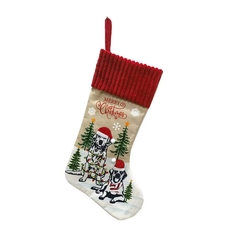 Fabric Christmas tree pendant with pet designs measuring 46 by 28 centimetres