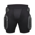 Black cycling hip pad pants showing integrated protective padding for sports safety in S M L XL sizes