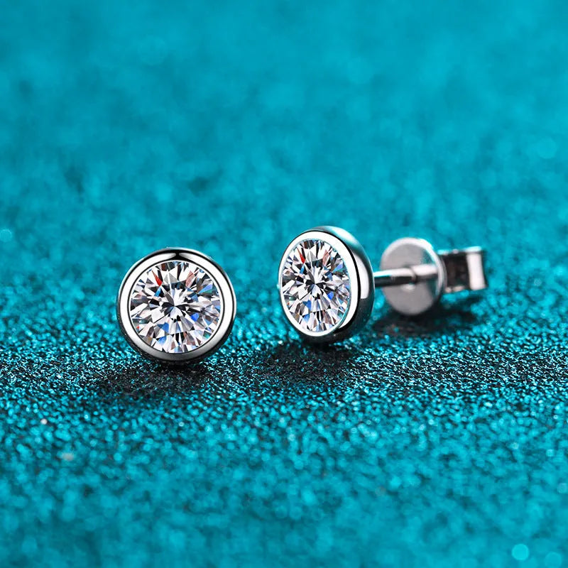 925 sterling silver Pt950 gold-plated geometric earrings with moissanite or zircon stones and golden toad design