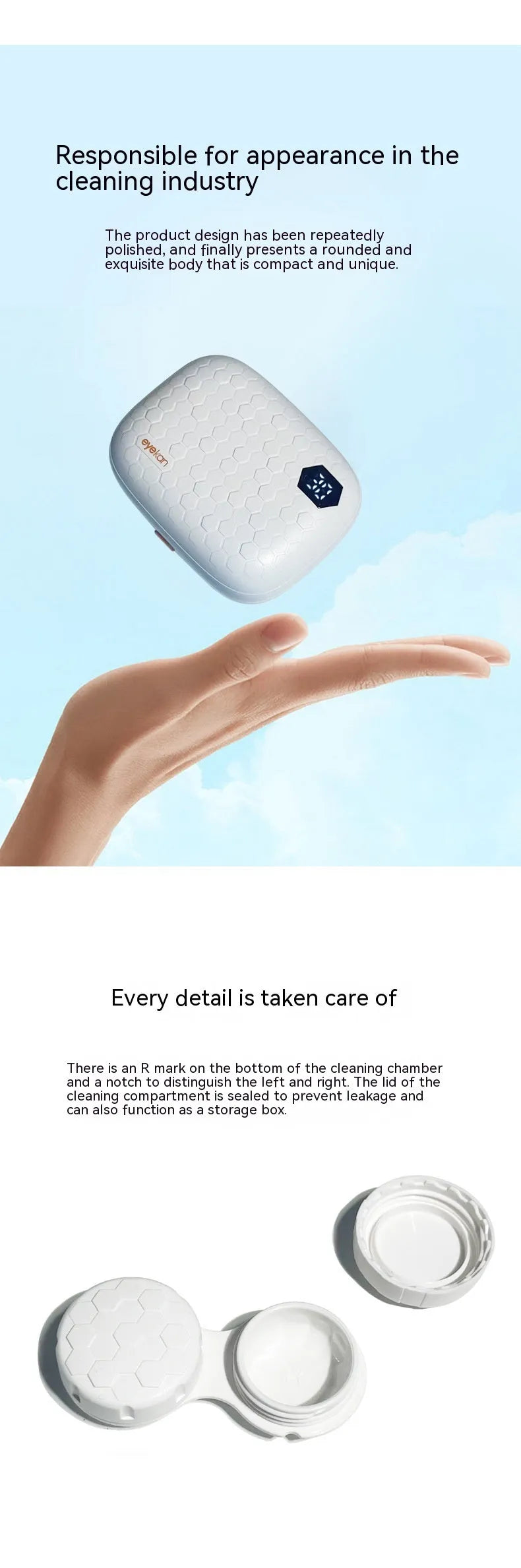 Automatic electric ultrasonic glasses cleaning machine in pearl white, blue or pink colours