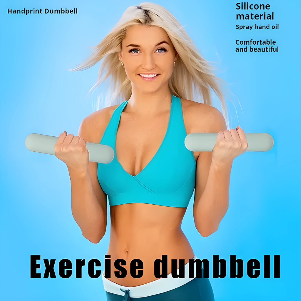 Hand-drawn dumbbell stick with silicone edging on the grip in one of six available colours.