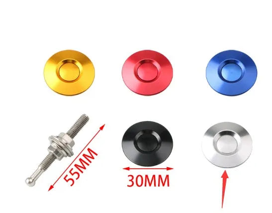 30mm aluminium alloy vehicle cover lock with iron screw in silver, black, gold, blue, or red.