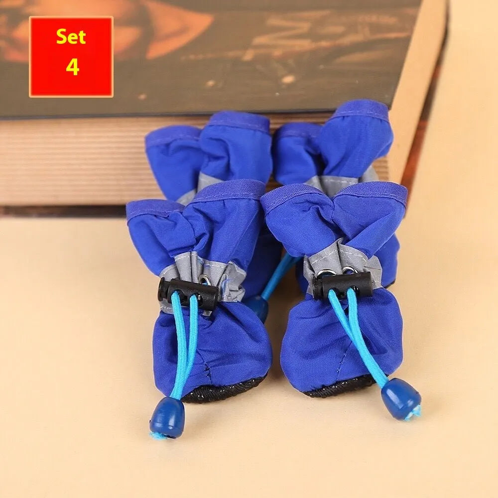 Four-season cloth dog shoes with soft soles and decorative monkey patterns