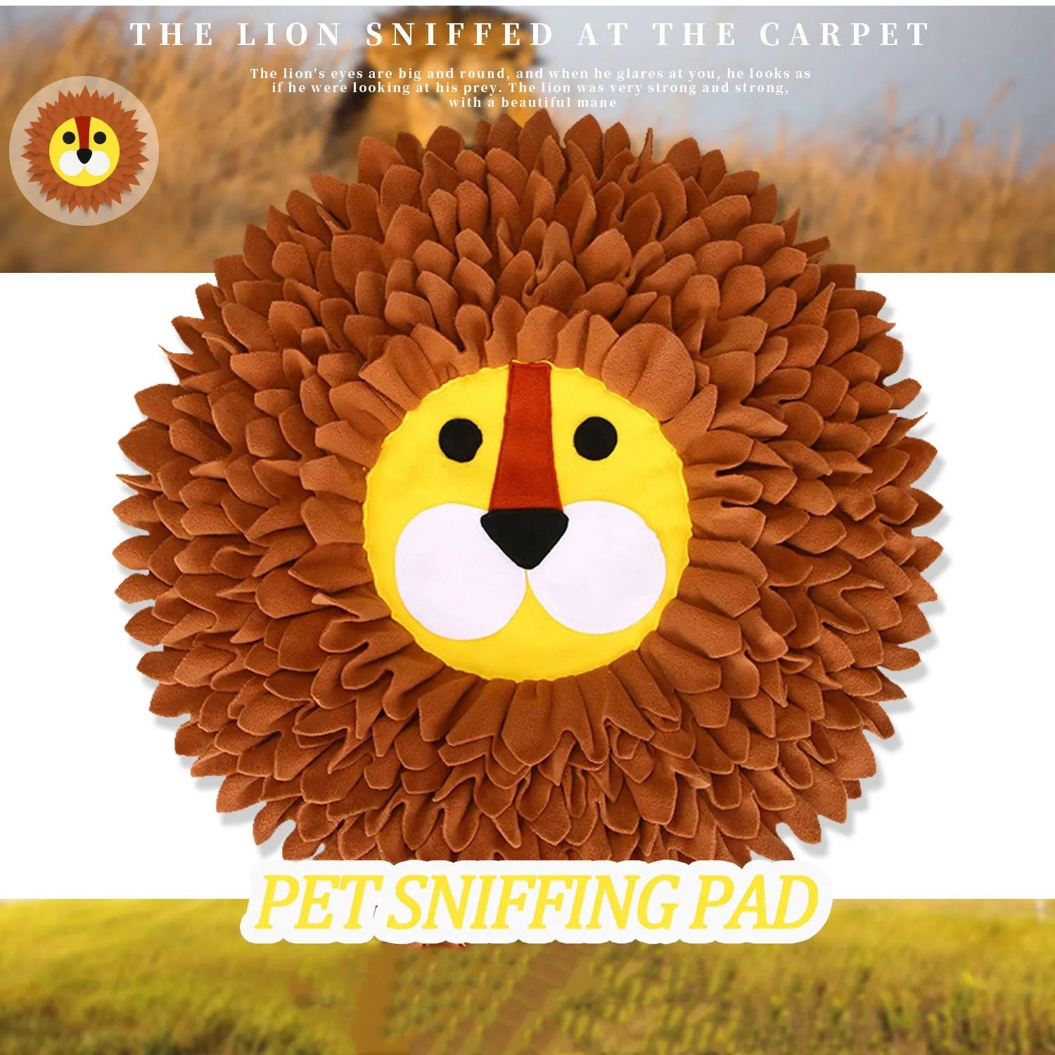 Brown fleece dog snuffle mat with removable compartments for hiding food
