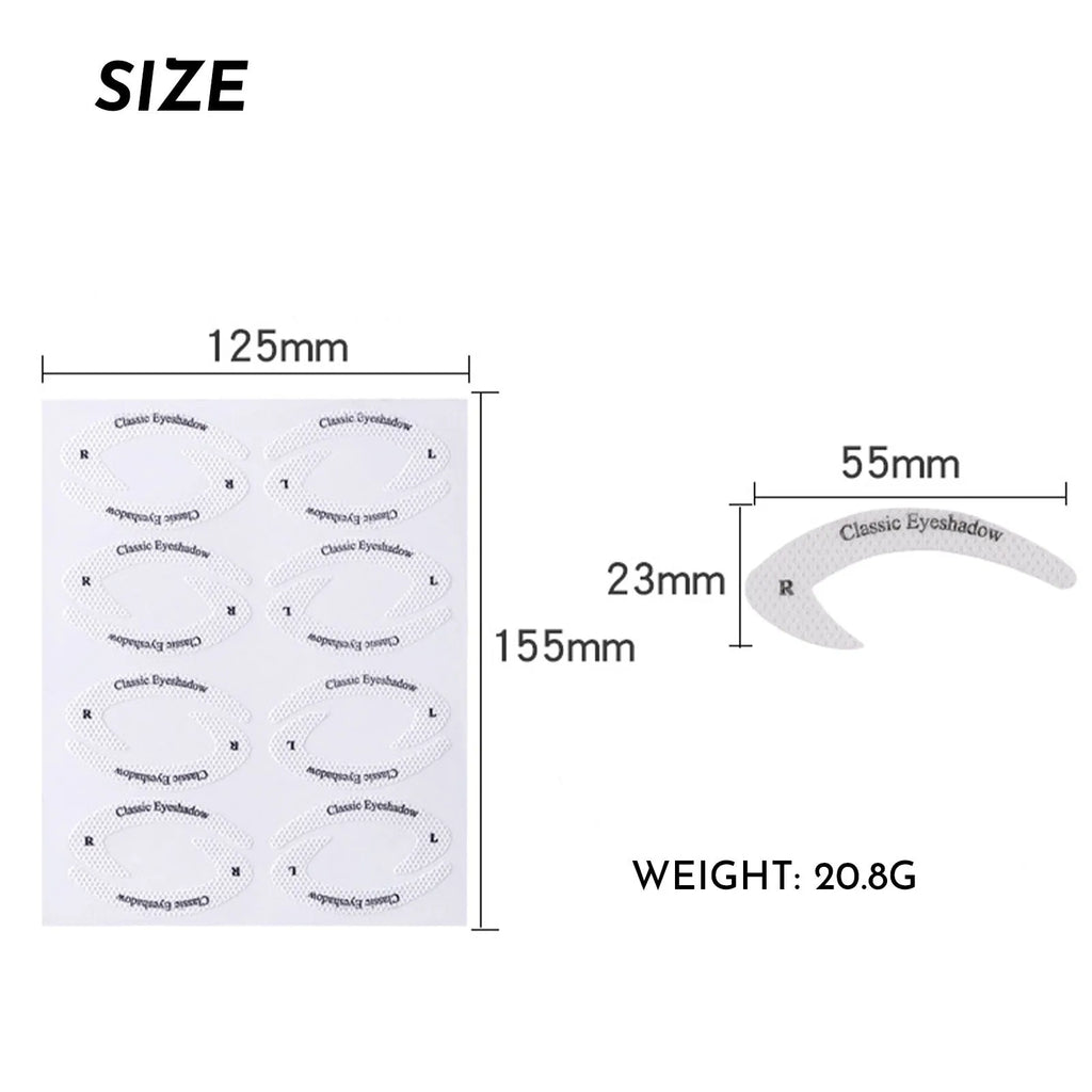 Set of four reusable flexible eyeliner sticker templates for makeup application