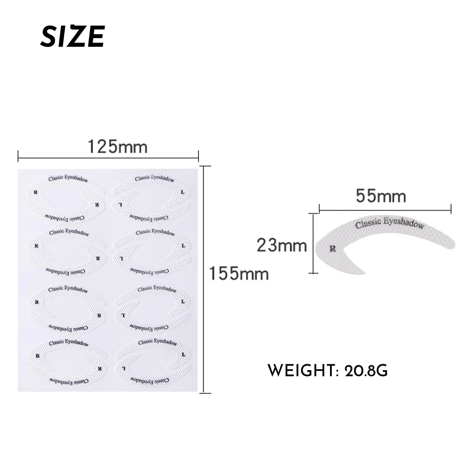 Set of four reusable flexible eyeliner sticker templates for makeup application