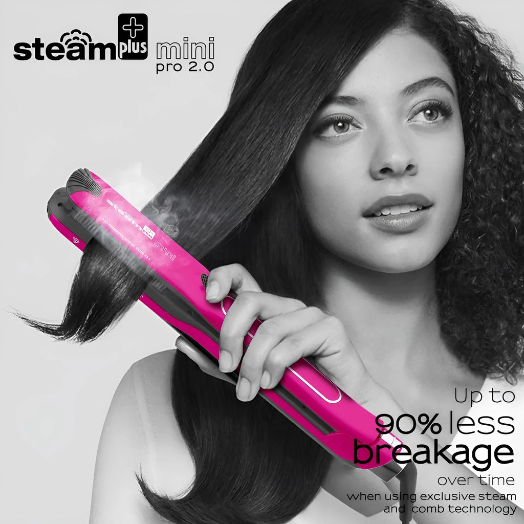 Mini steam splint spray hair straightener in three colour options for curling and straightening