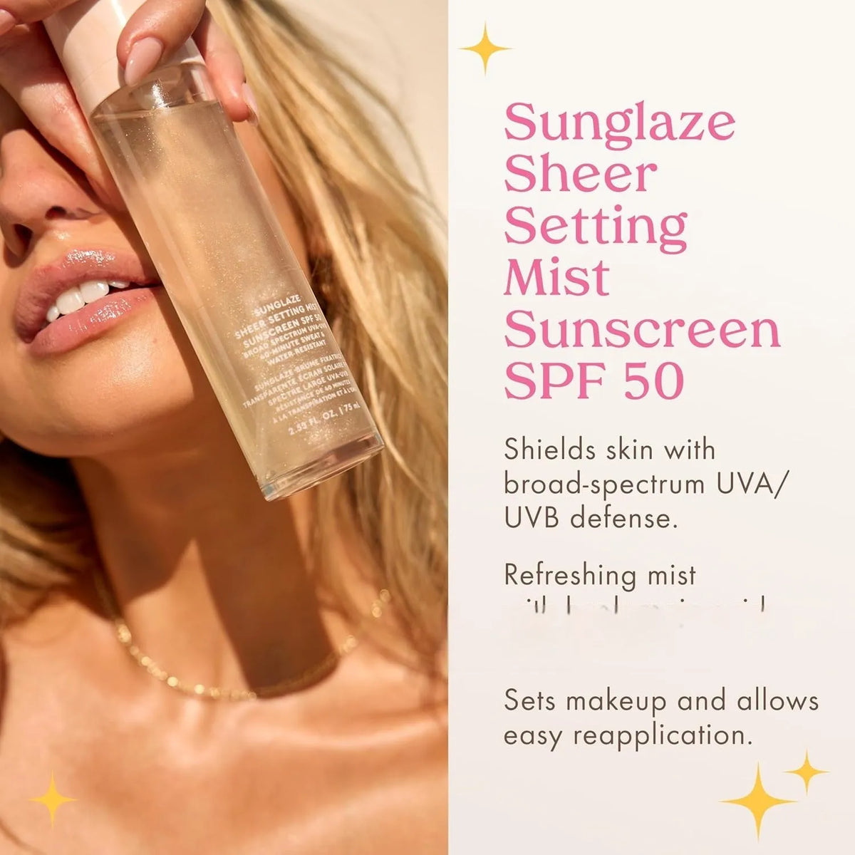 75ml moisturising face spray bottle for skin hydration with light texture