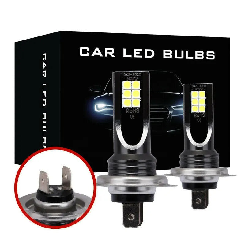 H7 110W LED fog light bulb with 12 SMD chips and aluminium body emitting white light