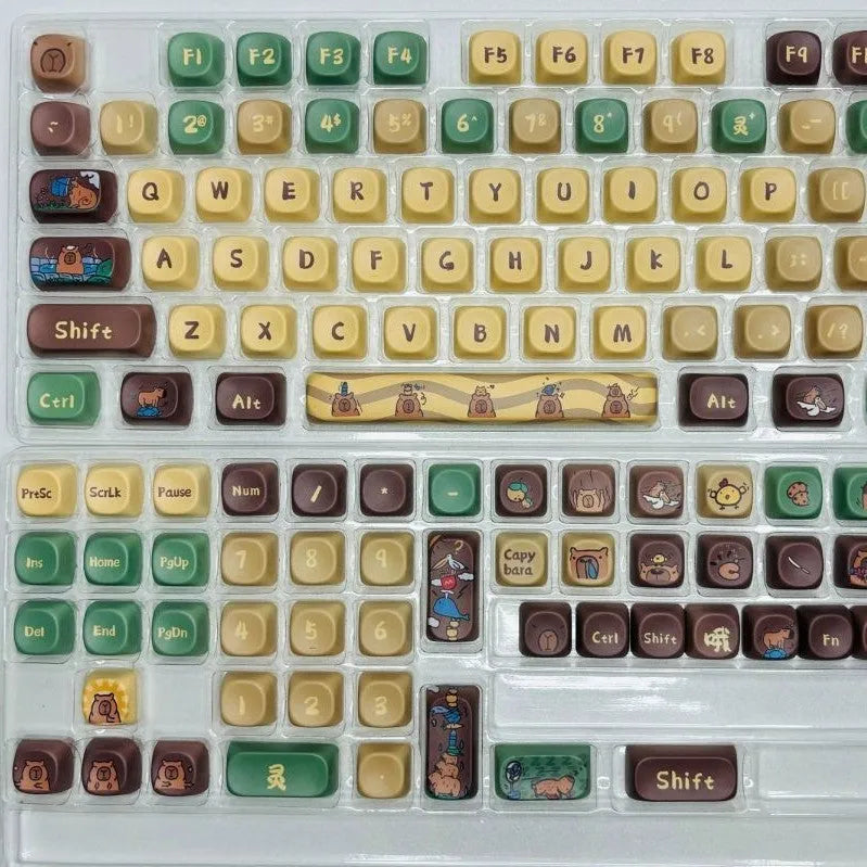 Capabala PBT Girl MOA Height mechanical keyboard keycap set of 130 keys.