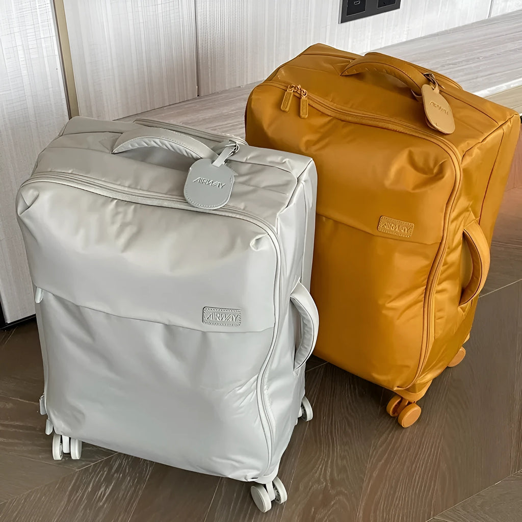 20 inch waterproof Oxford cloth suitcase in bluestone green colour with universal wheels